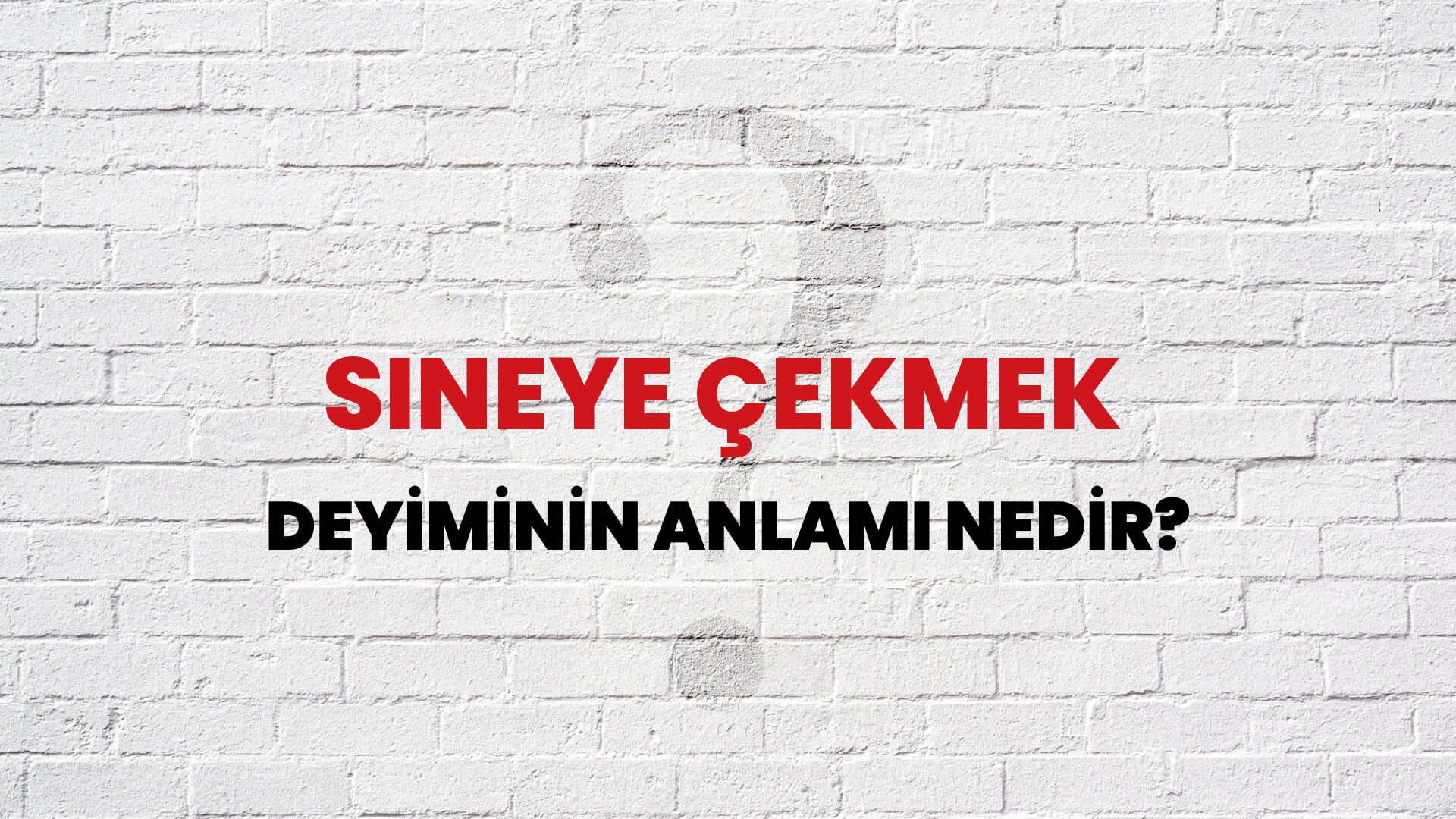 Sineye Çekmek Deyiminin Anlamı Nedir?