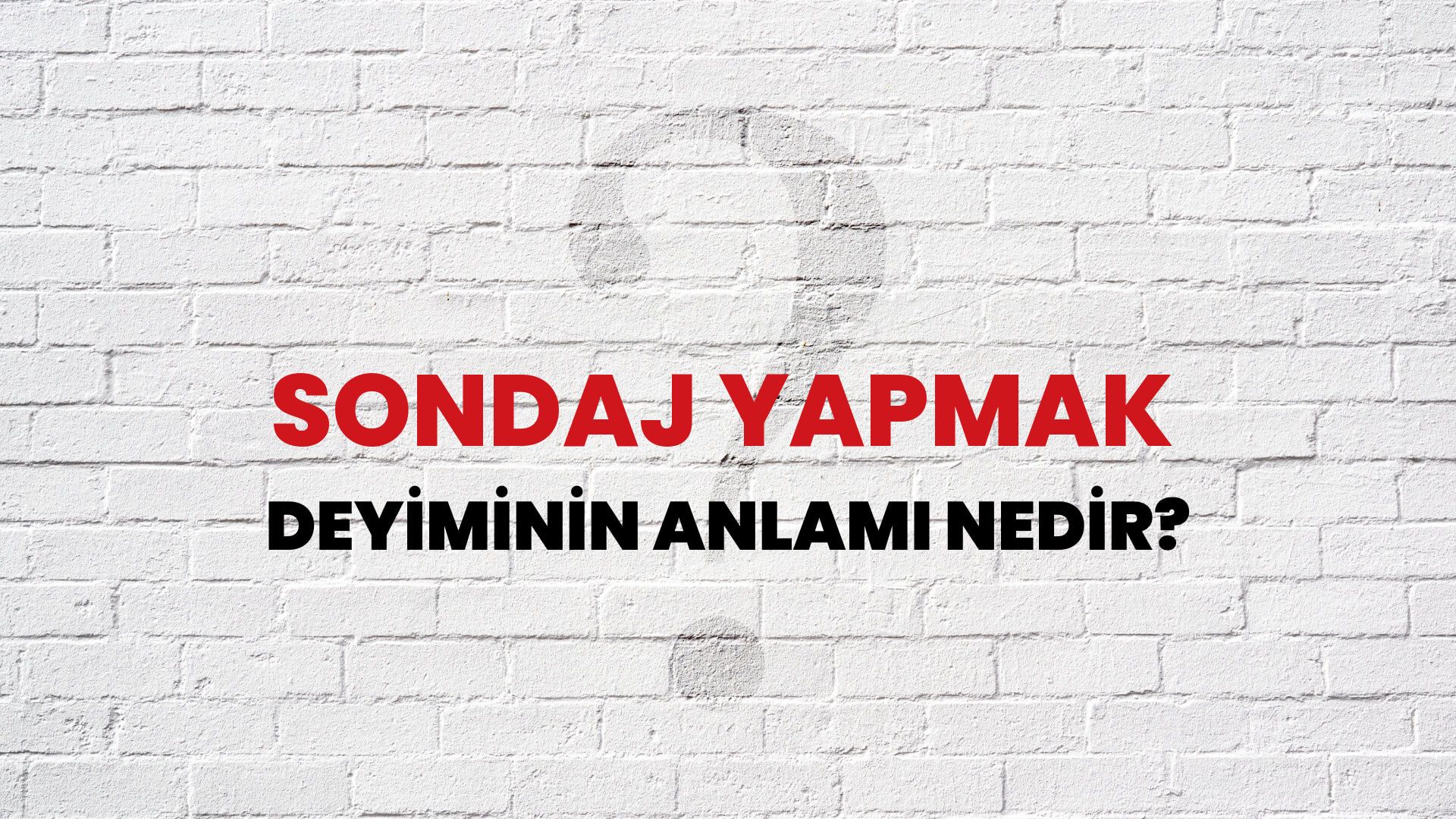 Sondaj Yapmak Deyiminin Anlamı Nedir?