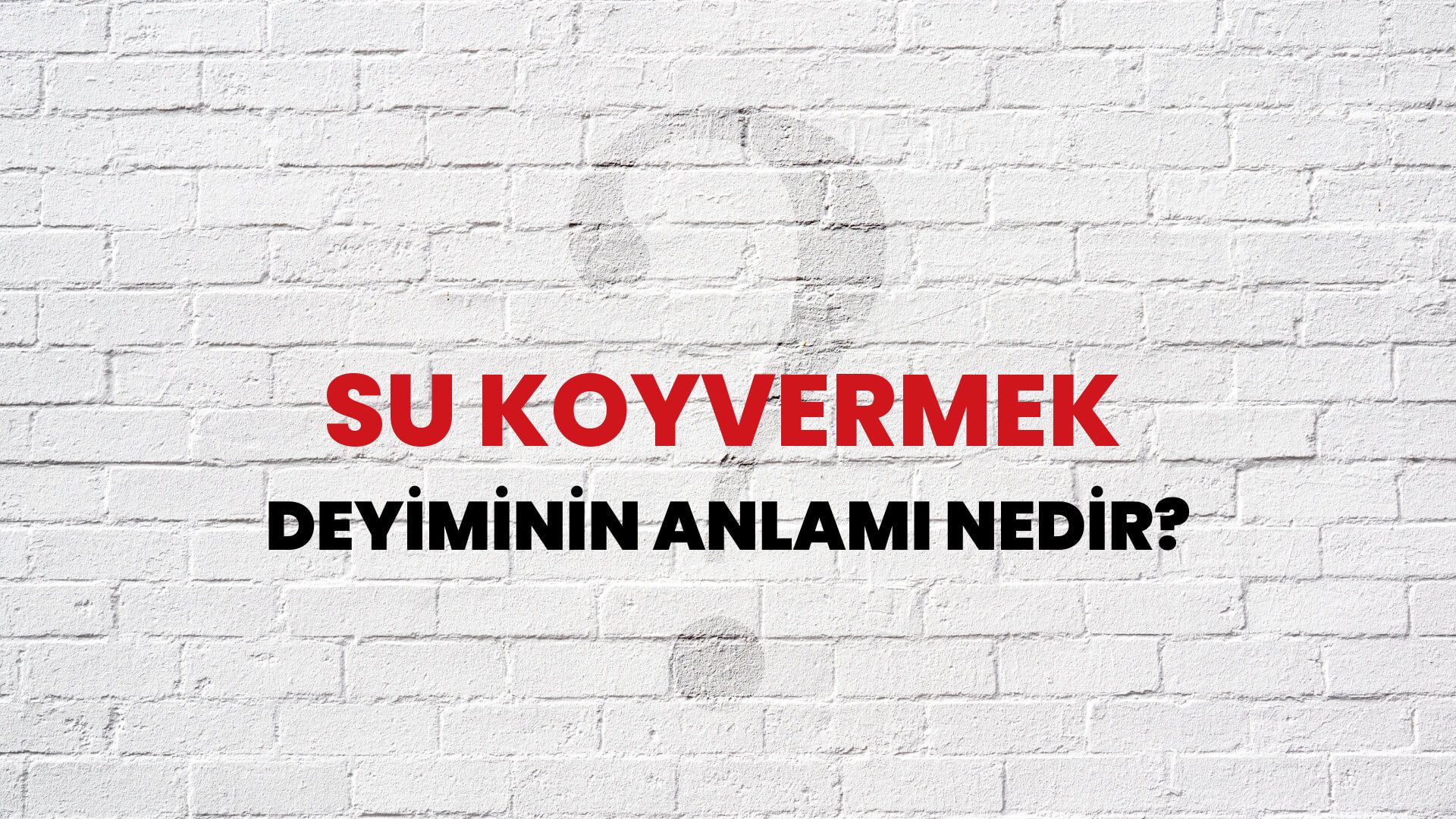 Su Koyvermek Deyiminin Anlamı Nedir?