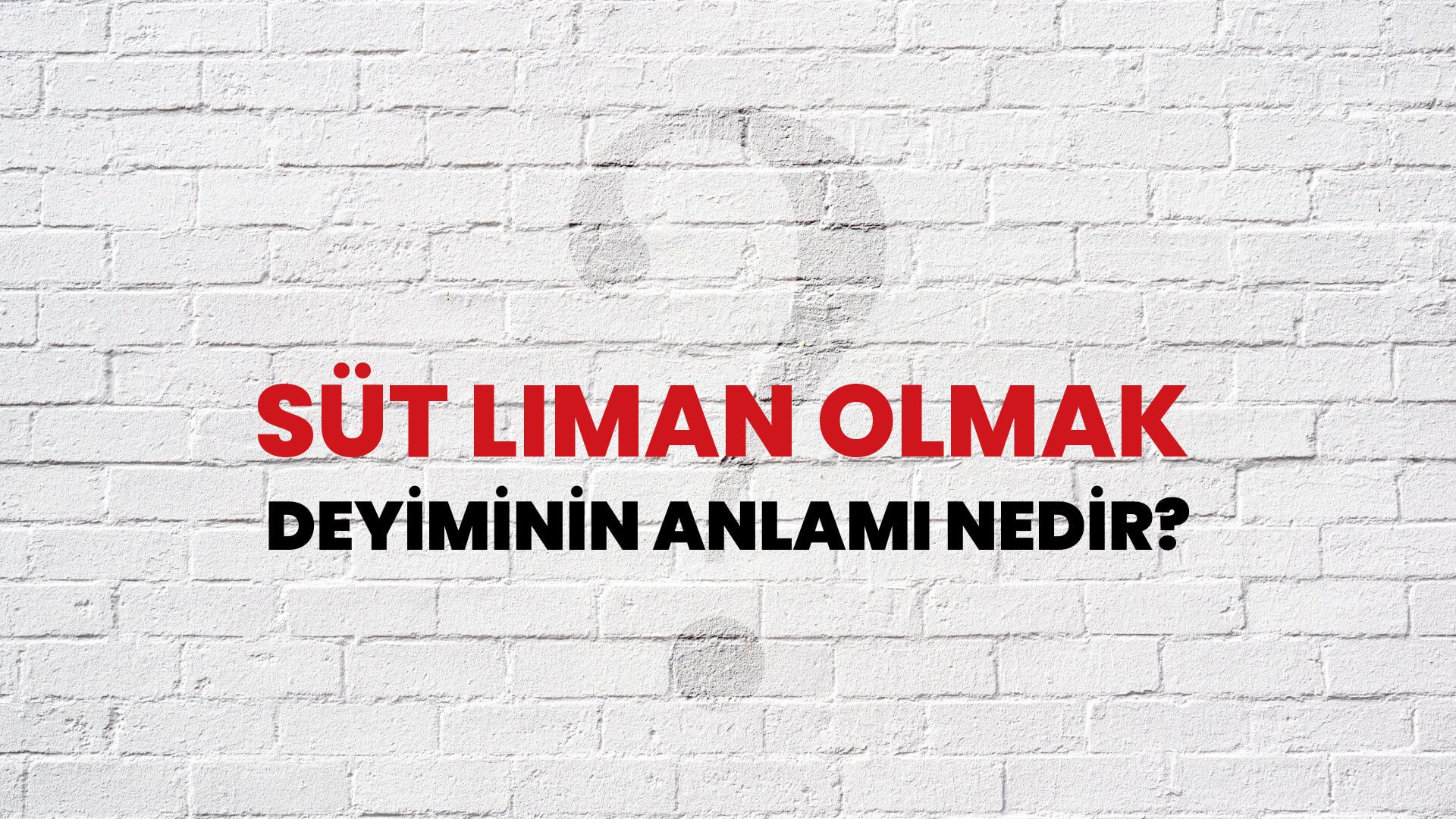 Süt Liman Olmak Deyiminin Anlamı Nedir?
