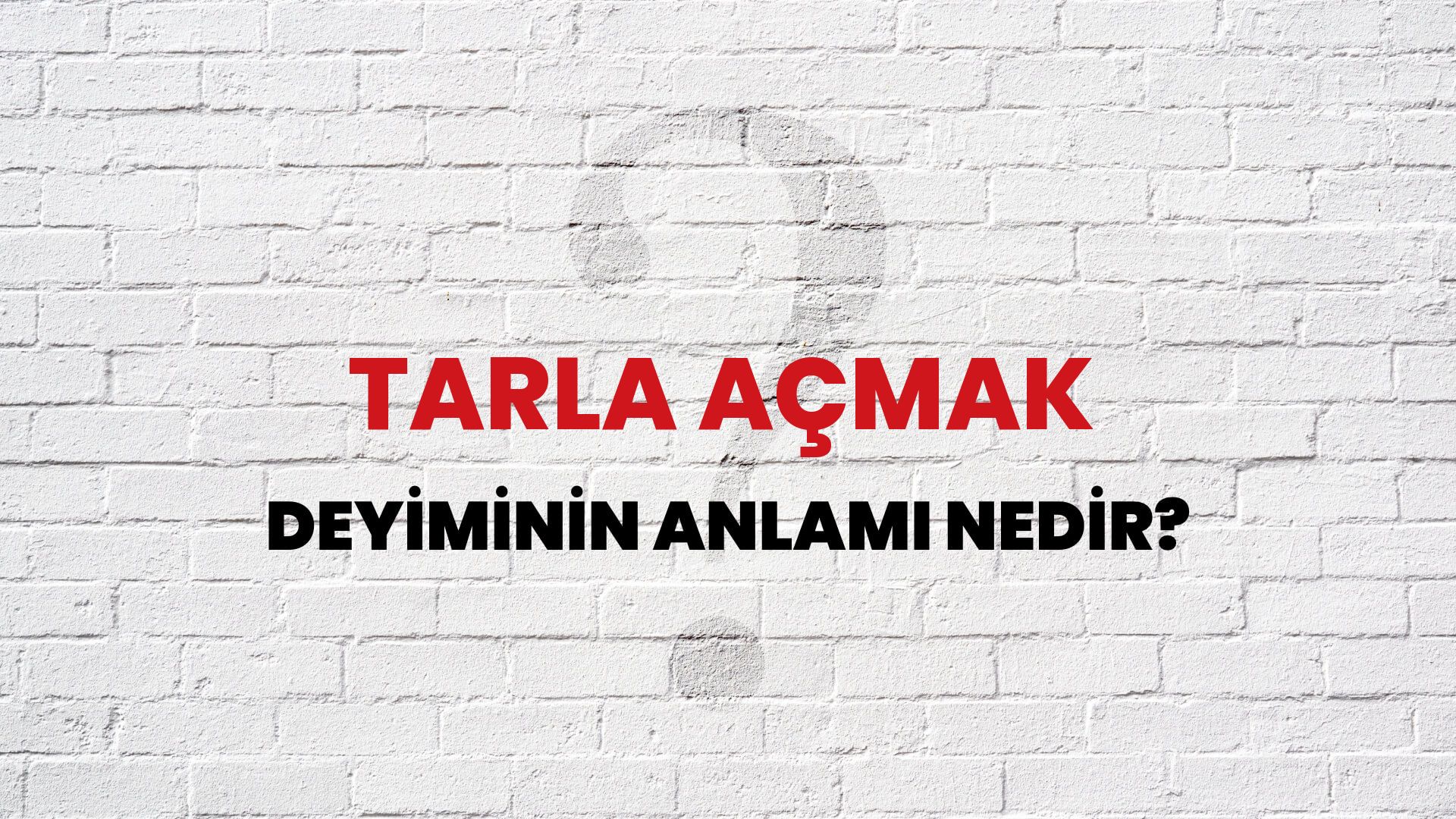 Tarla Açmak Deyiminin Anlamı Nedir?