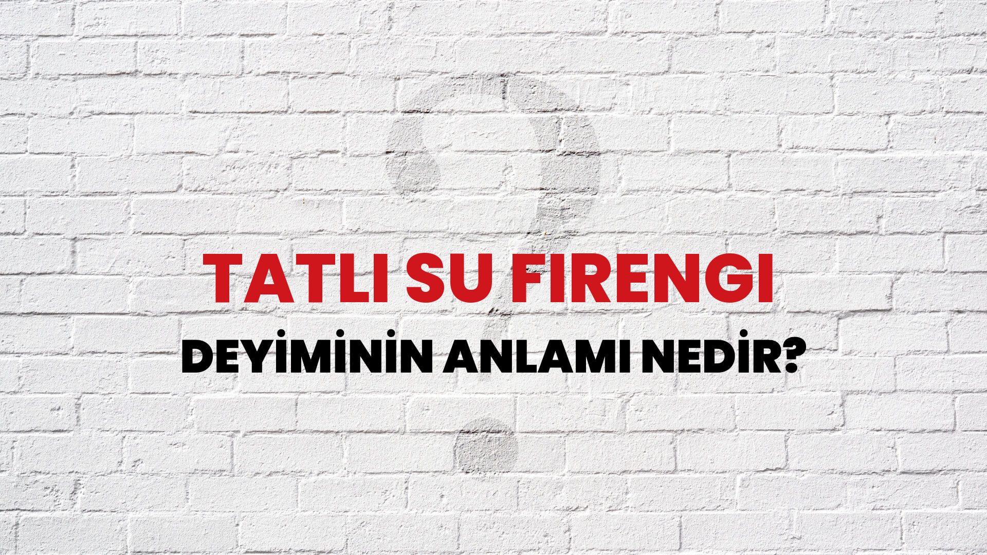 Tatlı Su Firengi Deyiminin Anlamı Nedir?