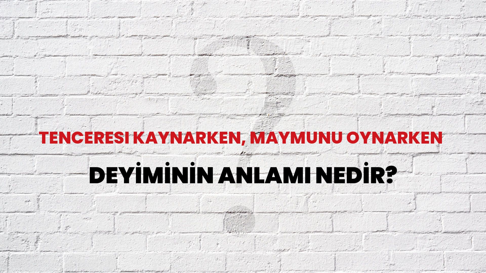 Tenceresi Kaynarken, Maymunu Oynarken Deyiminin Anlamı Nedir?