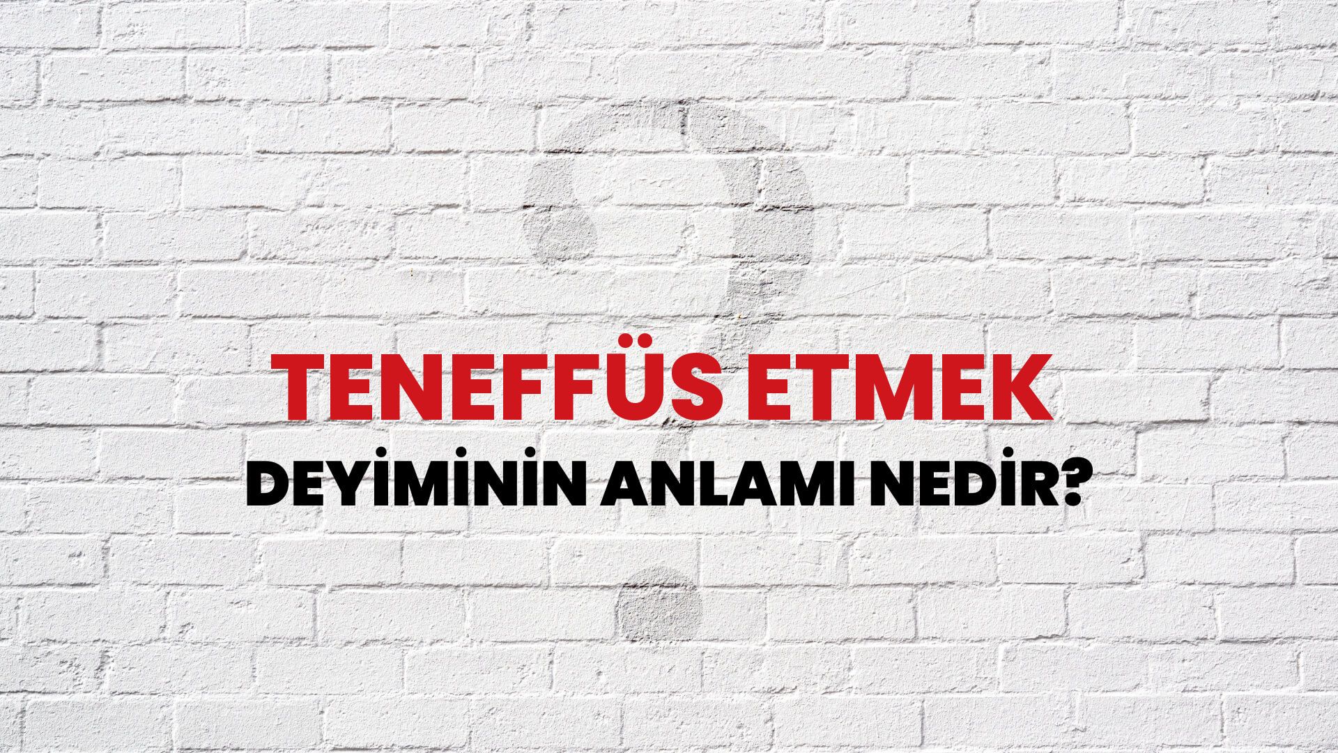 Teneffüs Etmek Deyiminin Anlamı Nedir?
