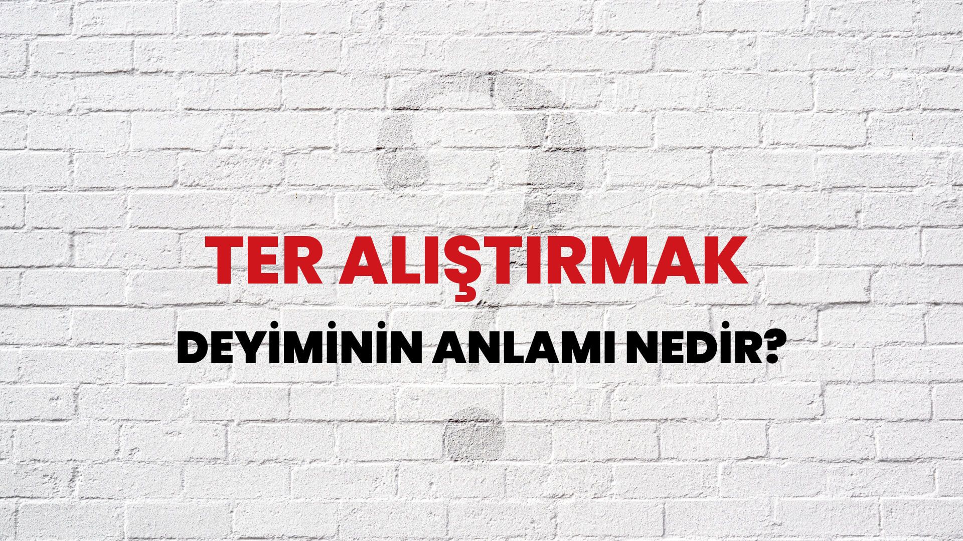 Ter Alıştırmak Deyiminin Anlamı Nedir?