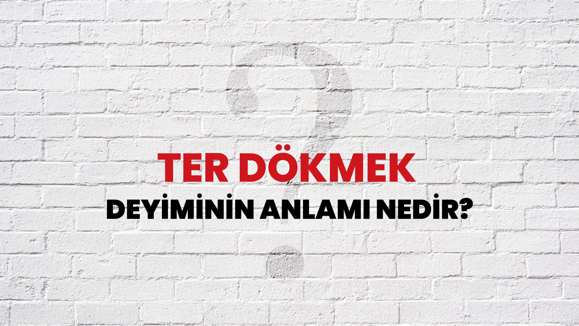 Ter Dökmek Deyiminin Anlamı Nedir?