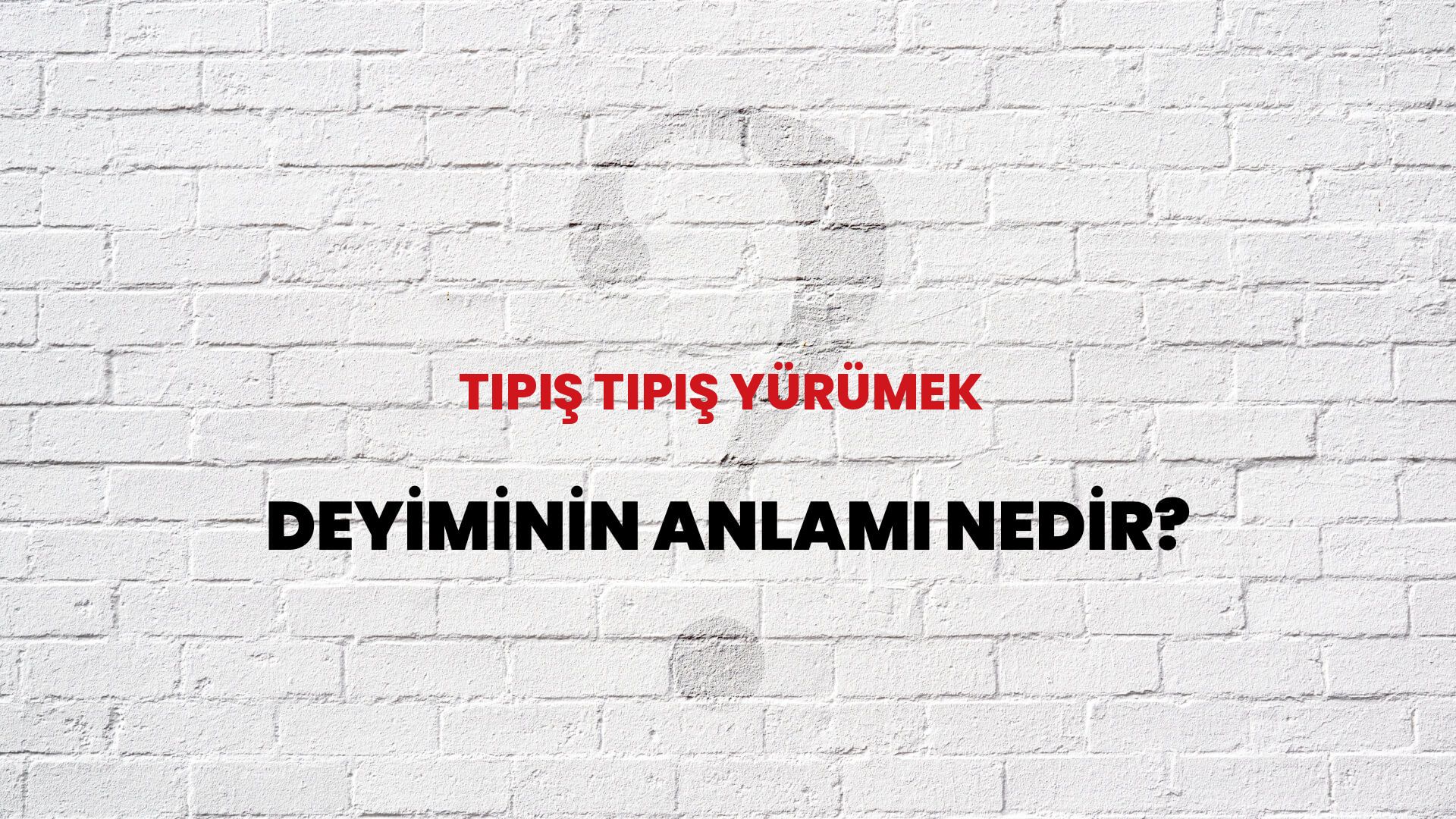 Tıpış Tıpış Yürümek Deyiminin Anlamı Nedir?