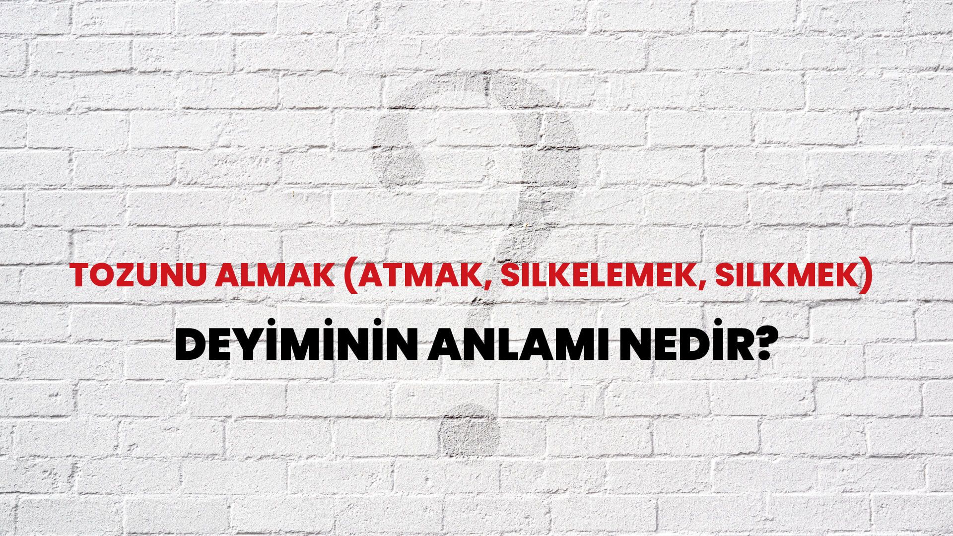 Tozunu Almak (Atmak, Silkelemek, Silkmek) Deyiminin Anlamı Nedir?