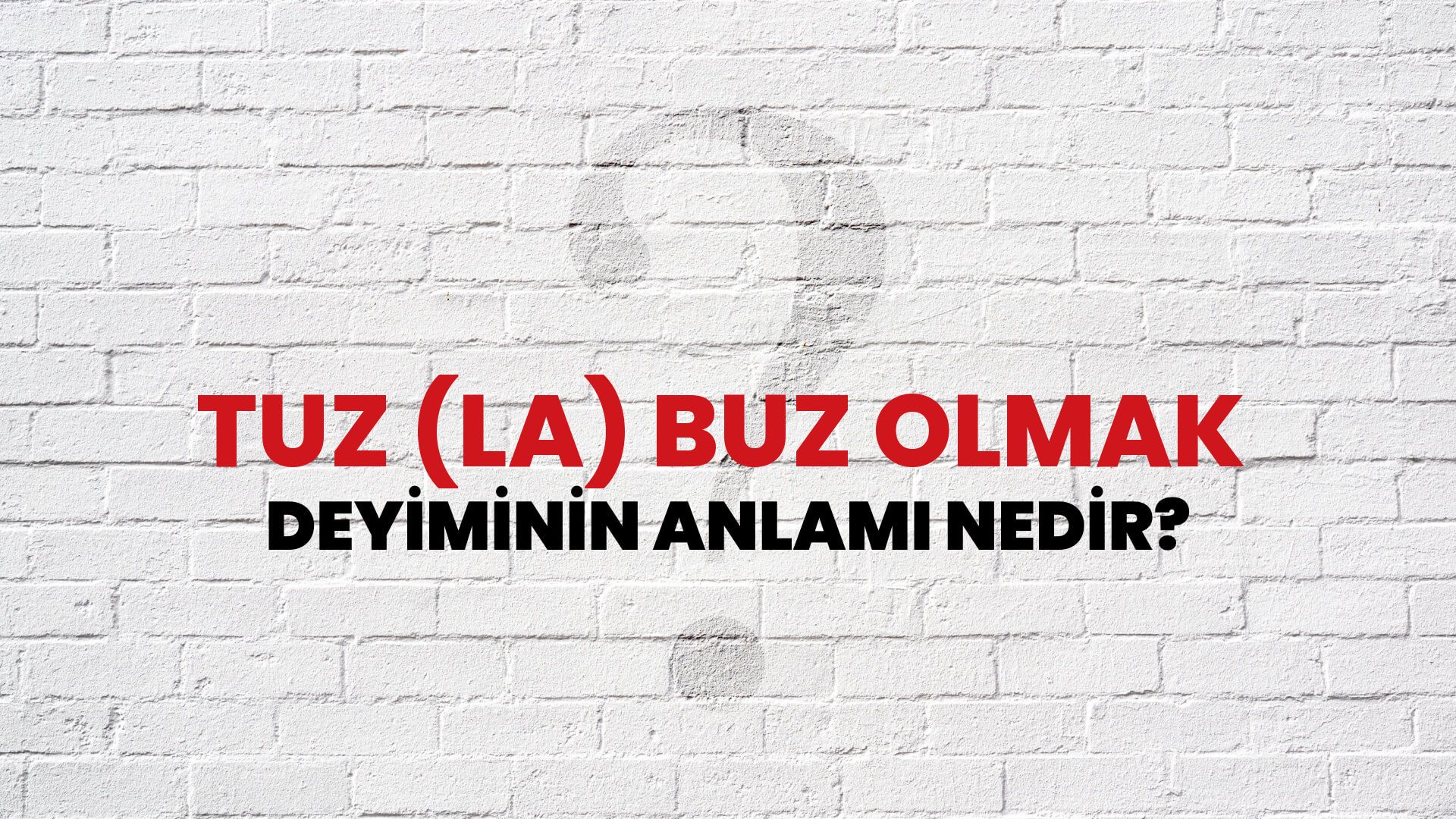Tuz (La) Buz Olmak Deyiminin Anlamı Nedir?