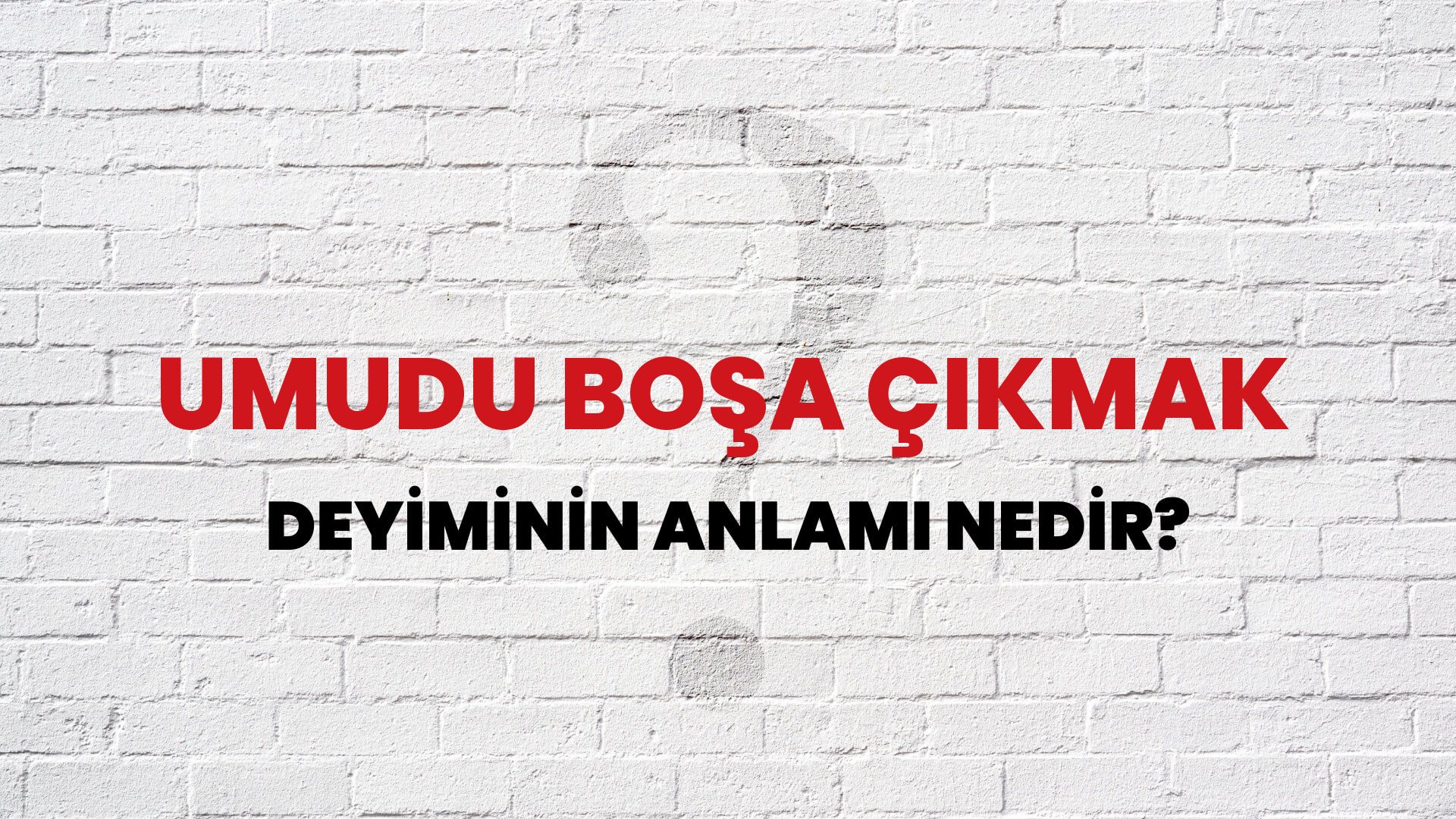 Umudu Boşa Çıkmak Deyiminin Anlamı Nedir?