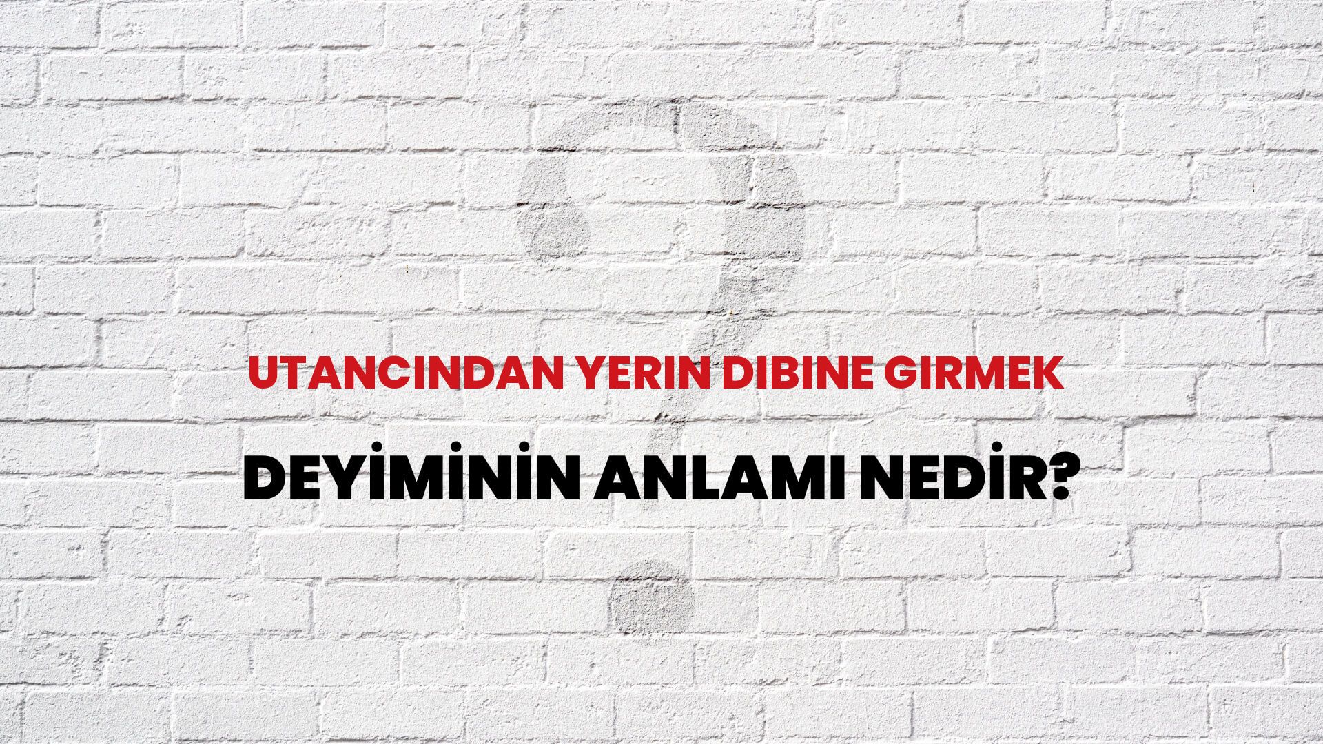 Utancından Yerin Dibine Girmek Deyiminin Anlamı Nedir?