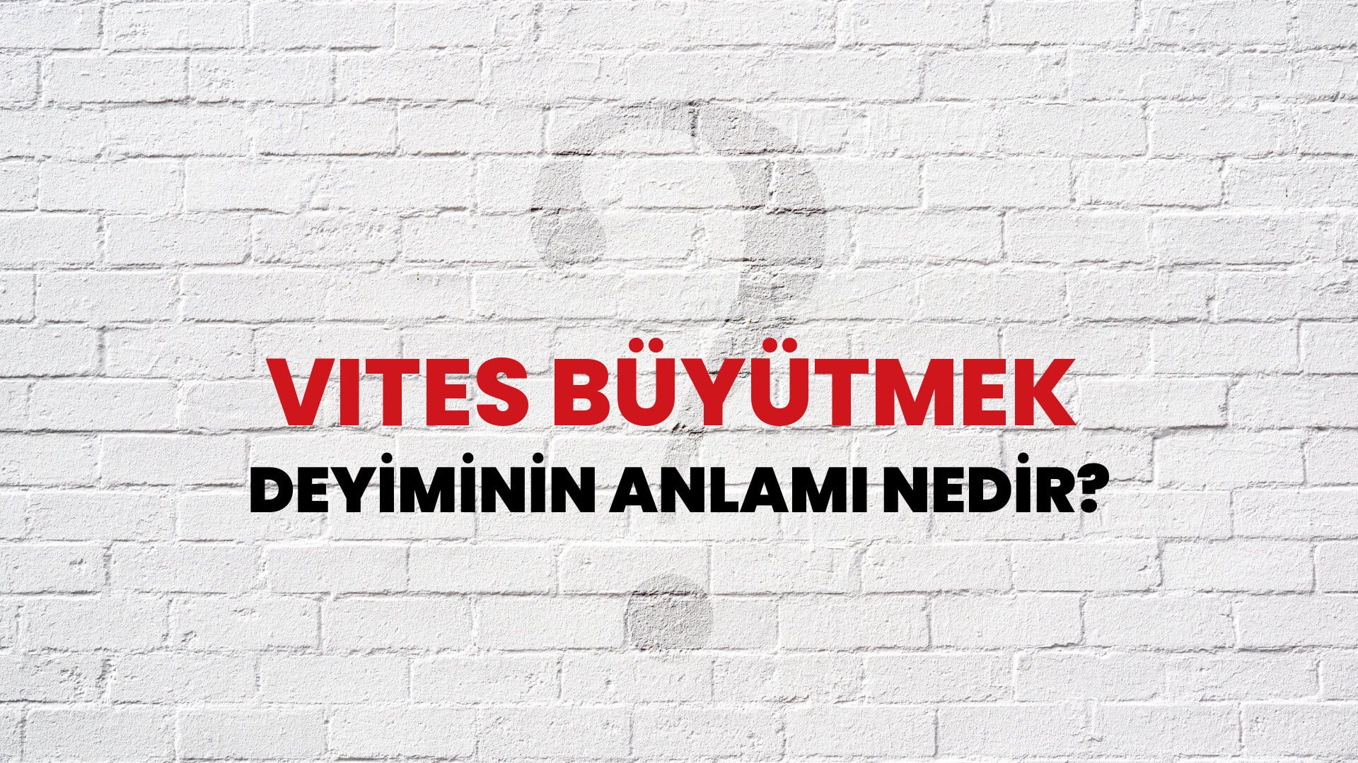Vites Büyütmek Deyiminin Anlamı Nedir?