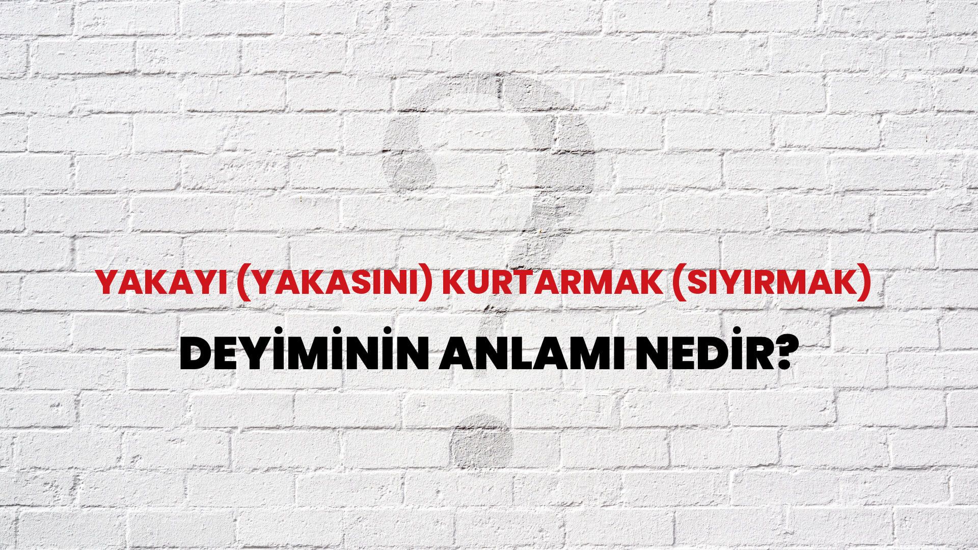 Yakayı (Yakasını) Kurtarmak (Sıyırmak) Deyiminin Anlamı Nedir?