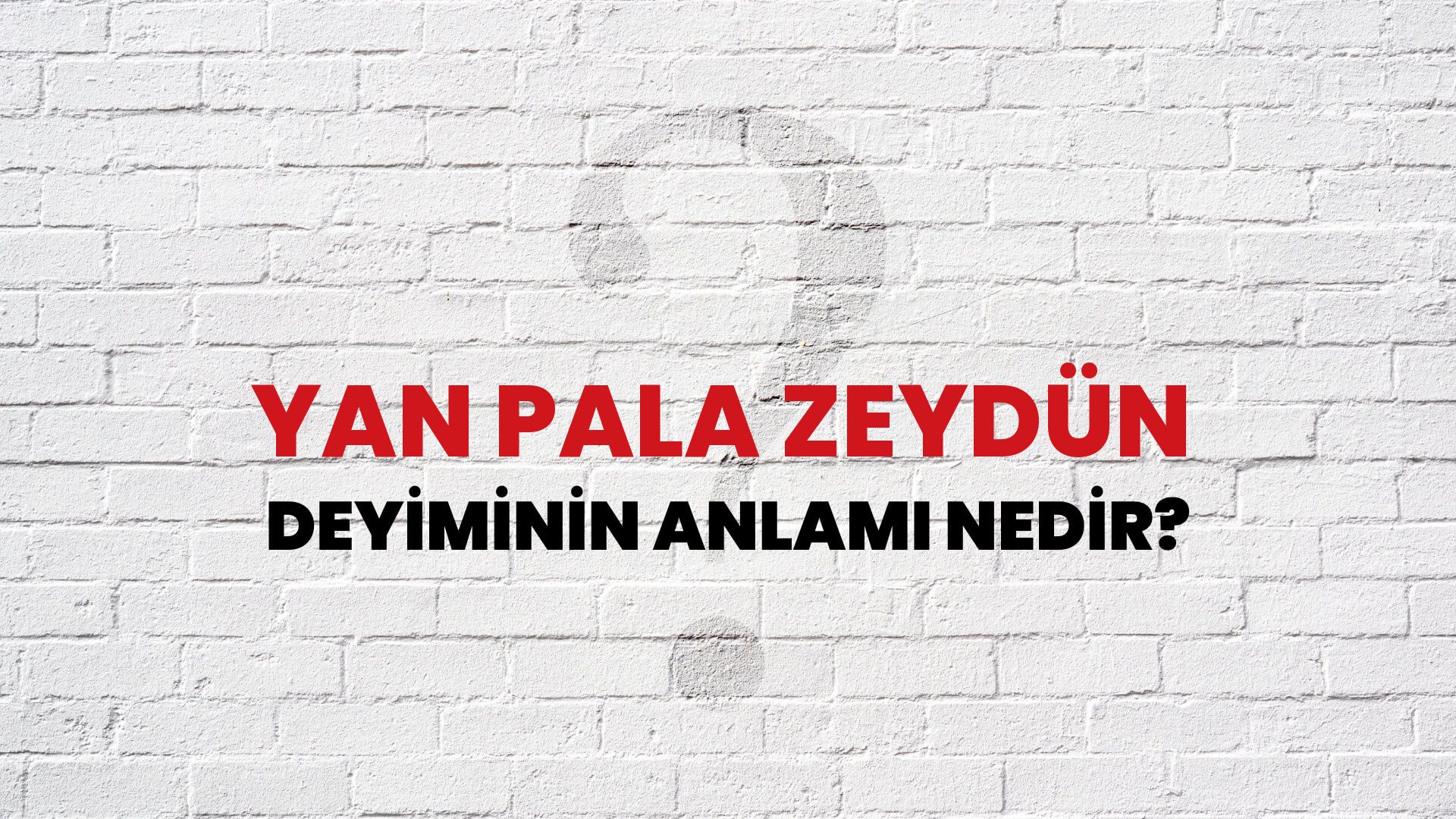 Yan Pala Zeydün Deyiminin Anlamı Nedir?