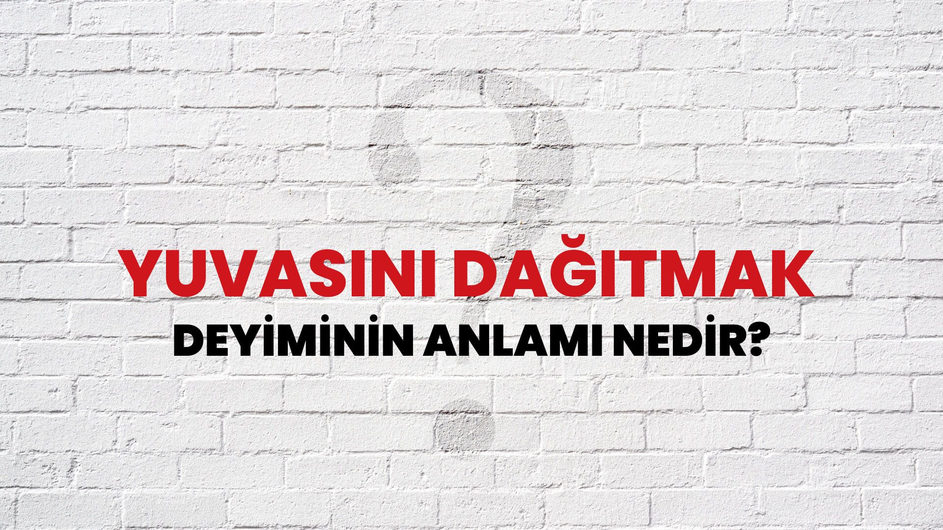 Yuvasını Dağıtmak Deyiminin Anlamı Nedir?
