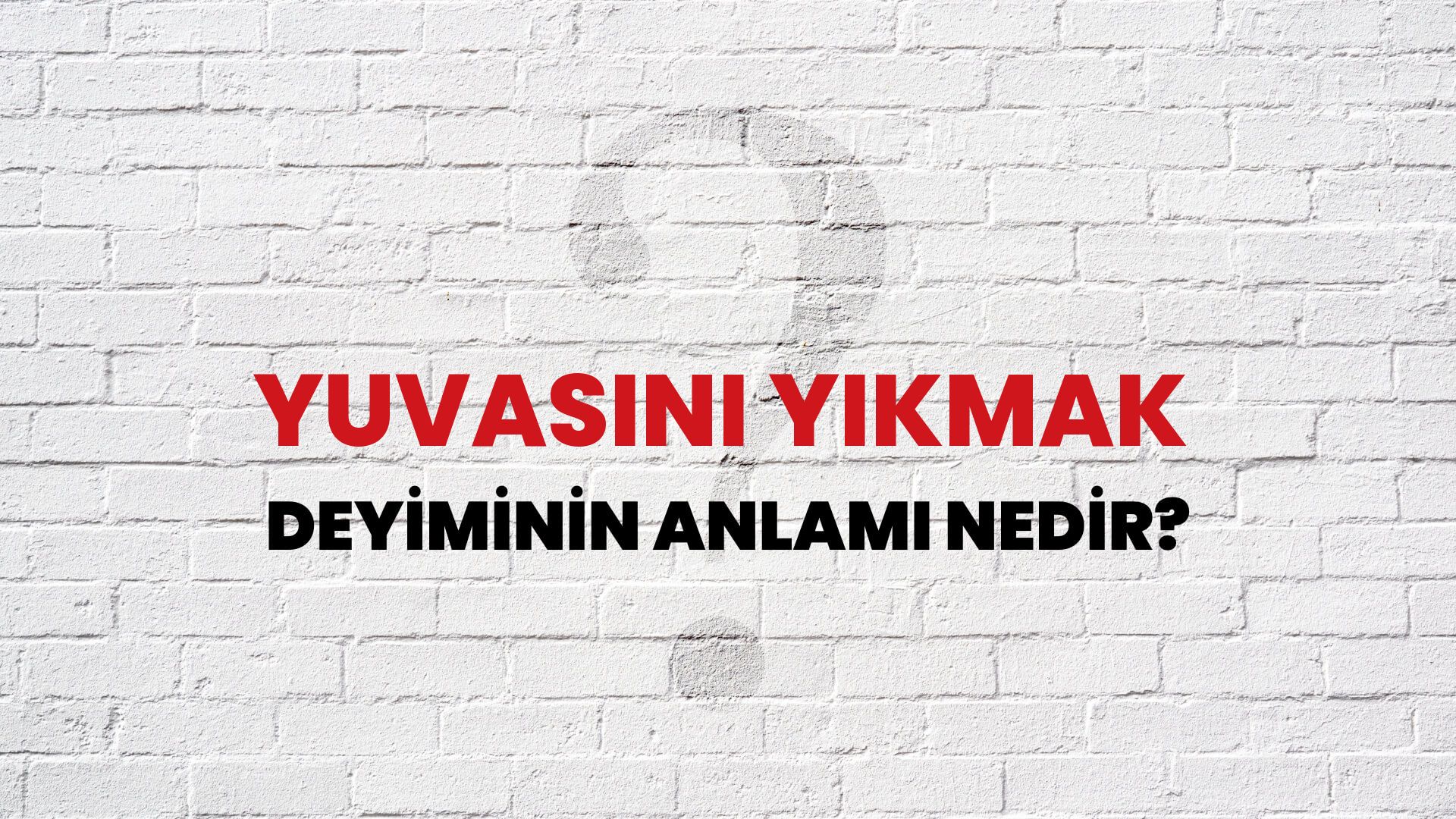 Yuvasını Yıkmak Deyiminin Anlamı Nedir?