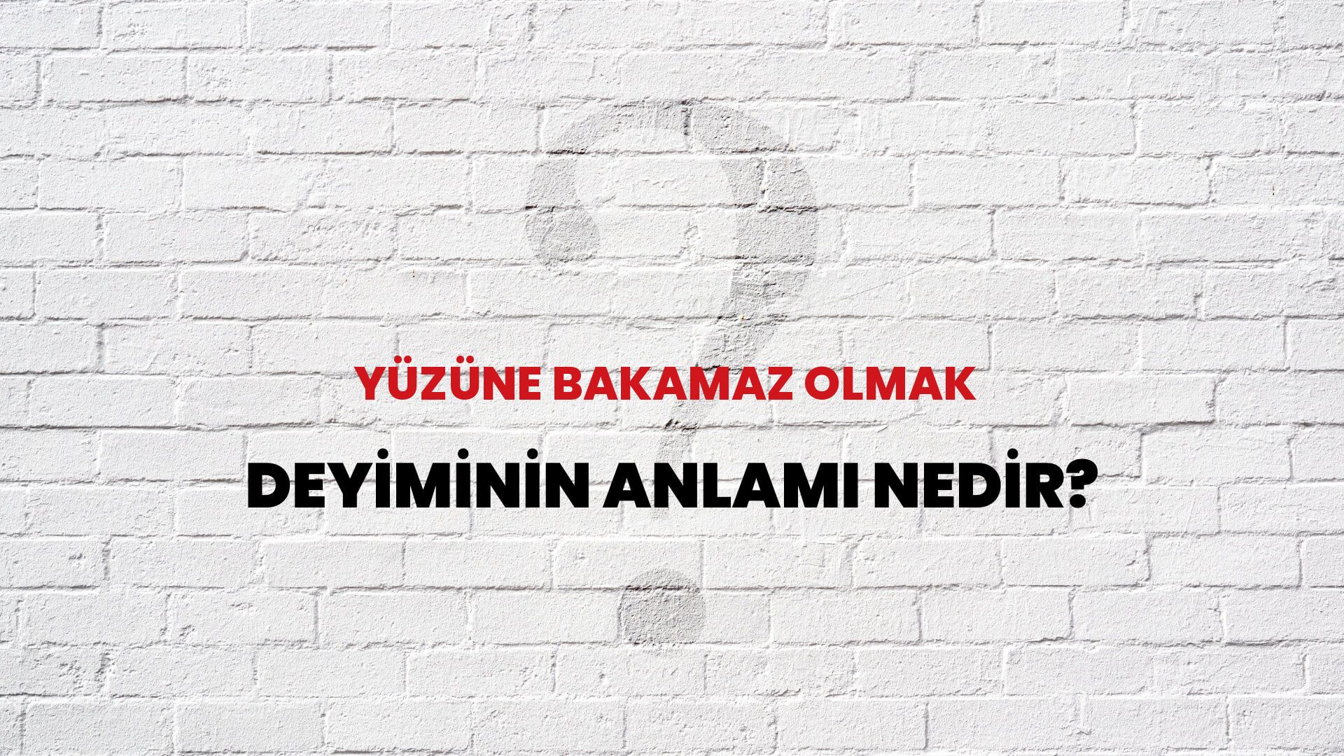 Yüzüne Bakamaz Olmak Deyiminin Anlamı Nedir?