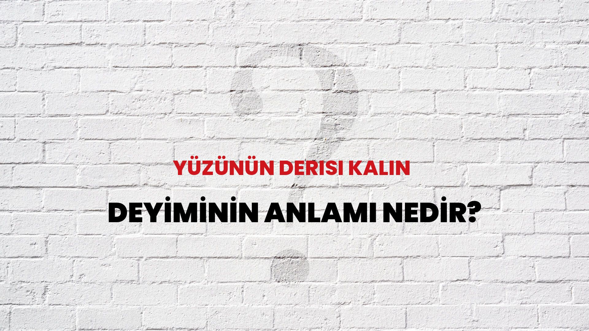 Yüzünün Derisi Kalın Deyiminin Anlamı Nedir?