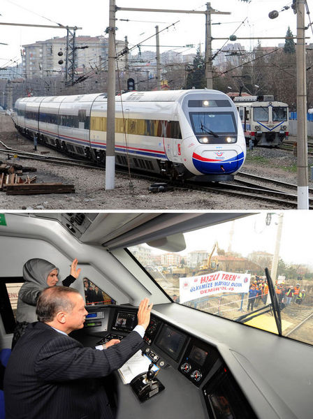 Yüksek Hızlı Tren'in (YHT) ilk seferi Ankara-Eskişehir hattında yapıldı.