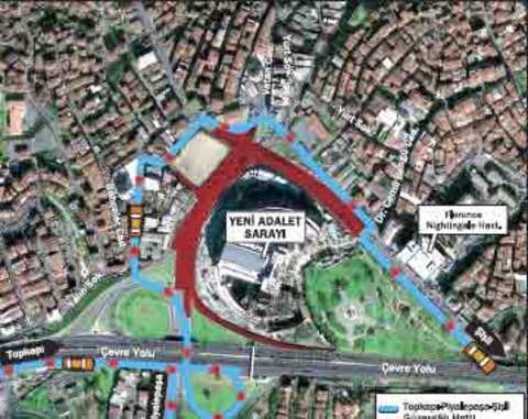 TOPKAPI-PİYALEPAŞA ŞİŞLİ GÜZERGAHI - ABİDE-İ Hürriyet Caddesi üzerinden Taşocağı Caddesi'ne sağa dönülüp o doğrultudaki adacıktan sola dönülerek, Yurt Sokak üzerinde devam edilecek. Bu doğrultuda Vatan Caddesi istikametine gidilip ileride kesişen Vatan Caddesi, Kağıthane Caddesi ile bağlantı yoluna çıkılacak. Aynı güzergahta sürücülerin Vatan ve Kağıthane caddeleri bağlantı yolu ve Çağlayan Kağıthane yolu ile kesişen Şevketpaşa Caddesi üzerinde ilerleyip Bahçeler Caddesi'ne kesişen yoldan sola dönülüp o doğrultudan Çağlayan Kavşağı üzerinden tekrar sola dönülerek, Piyalepaşa istikametine gitmeleri sağlanacak. Ayrıca Çağlayan Kavşağı'ndan da sağa dönülüp Topkapı istikametine de gidilebilecek.