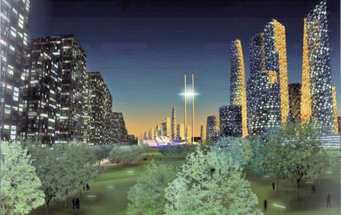 Projede insanların konut olarak yaşayacağı - yüksek katlı binalar ile yeşil çevre öne çıkıyor.