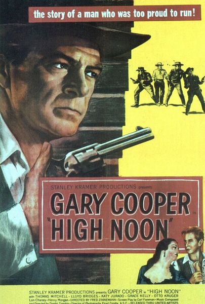 3-Kahraman Şerif (High Noon) (1952) -  - Fred Zinnemann'ın 'çatışma' odaklı akan westerni, adeta temponun, silah seslerinin ve geniş alanın prim yaptığı bir tür filmidir. Alanın en stilize örneklerindendir kuşkusuz. 4 Oscar'lı filmde Gary Cooper'ın başrol performansı da öne çıkarılmıştır her zaman.
