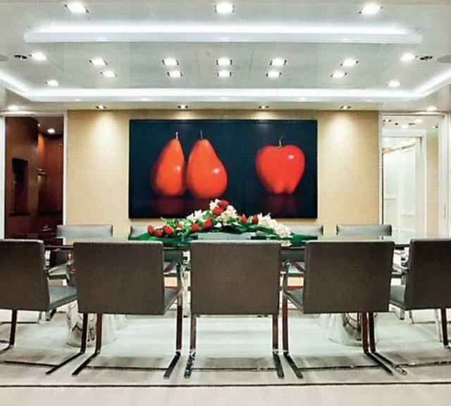 12 misafirin ağırlandığı Turquoise'ın yemek salonu...