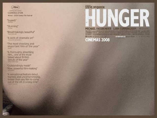2-Açlık (Hunger) (2008) -  - Bobby Sands'in hapishanede yaptığı grevi ele alan yapıbozucu bir alt tür örneği. Diyalog odaklı orta bölüm sekansının yanında sessizlik üzerine Godardiyen bir format analizi diyebiliriz. Hapishane filmlerinin verdiği yegane başyapıtlardan. İngiliz sinemasının da medar-ı iftiharlarından biri.