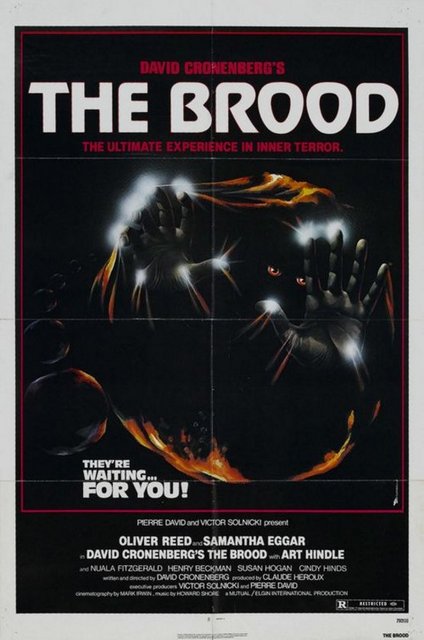 2-Hastenede Dehşet (The Brood) (1979) -  - David Cronenberg'den bedenle temas düşüncesi ışığında yürüyen, bu konuda da 'ana karnı' ve 'doğum' meseleleriyle ilgili alternatif adımlar atan bir yönetmen şaheseri. Yaratık efektlerinden varlıkların yetiştikleri yuvaya, korkutucu atmosferinden body-horror (insan bedeniyle ilişki kuran korku alt türü) yetkinliğine kadar her şeyiyle müzelik bir eser. "Hastanede Dehşet"in kimi kesimlerce 'kült', kimi kesimlerce 'klasik' olarak anılması ise gayet doğal!