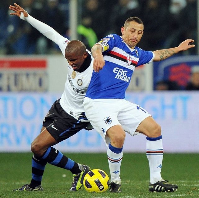 Sampdoria'lı Angelo Palombo kiralık olarak Inter'de.