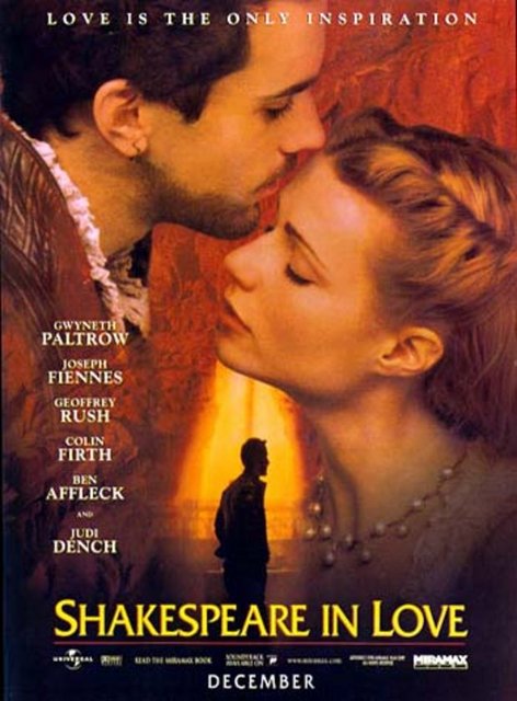 Başrolünü Gwyneth Paltrow ile Joseph Fiennes'ın üstlendiği romantik komedi, gösterildiği yıl ilgiyle izlenen bir aşk öyküsü.