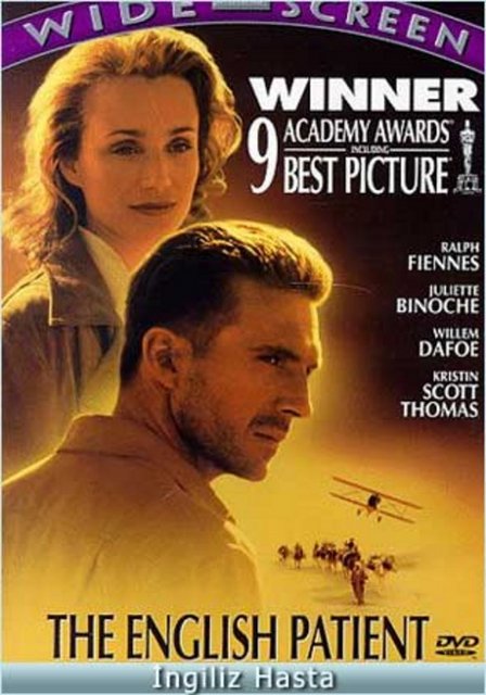 8- İngiliz Hasta-The English Patient (1996): Kristin Scott Thomas ve Ralph Fiennes'ın başrolünü üstlendiği film, Michael Ondaatje'nin romanından sinemaya uyarlandı.
