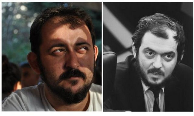 Stanley Kubrick (Sağda)- Emre Demirel (Sanatçı- soldaki) -