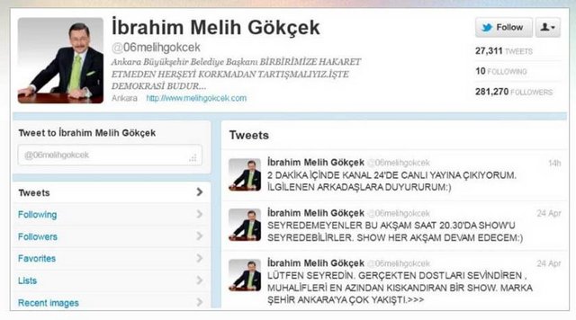 1) Ankara Büyükşehir Belediye Başkanı Melih Gökçek