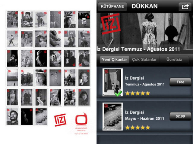 **İstanbul Fotoğraf evi tarafından yayınlanan aylık fotoğraf dergisi İZ de artık iPhone ve iPad'lerde...2 ayda bir yayınlanan derginin yeni sayılarını 2.99$'a indirebilirsiniz.