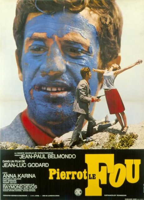 2-Çılgın Pierrot (Pierrot le Fou) (1965) -  - Jean-Luc Godard'ın siyah-beyaz dönemdeki katil aşıklar filmi konseptini bozmak için her şeyi yaptığı, buradan da Fransız sosyetesini hedef aldığı bir başyapıt. Halen akıl sır erdirilemeyen plan sekansları, görsel anları, replikleri ve daha nicesiyle üzerinden defalarca kez geçilmeyi özendiriyor. Buradaki aşıklarımız Anna Karina ile Jean-Paul Belmondo.