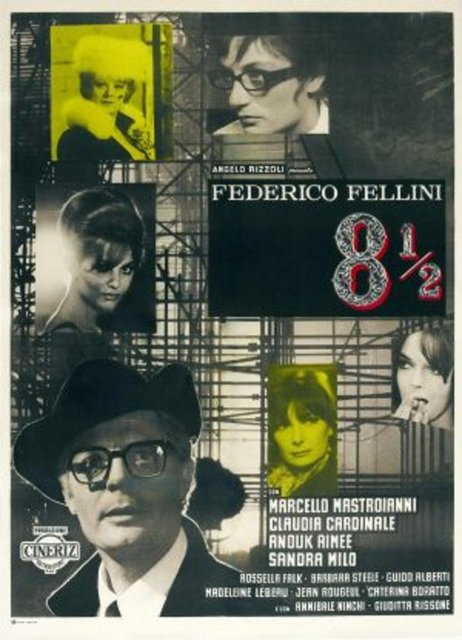 1-Sekiz Buçuk (8½) (1963): Fellini'nin kendi benliği içinde yaşadığı yaratıcılık krizini, 'sekiz buçuk film sonrası' bir sürece yerleştiren bir başyapıt. Sayısız eseri etkileyen, rüyasal sancıları ve boyutlarıyla çığır açan özel bir sinema evreninin sahibi. Kimilerine göre gerçeküstücü auteur yönetmen Federico Fellini'nin en iyi filmi.