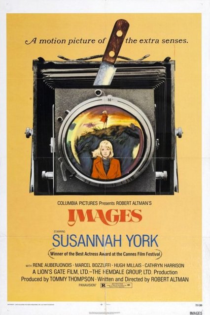 3-Hayal ve Görüntü (Images) (1972):Robert Altman'ın 'edebiyat' egolu sancılık filmi denemesi. "Sekiz Buçuk" etkisinde, Avrupa sineması kaynaklı bir sürecin ürünü. Psikolojik-gerilim atmosferiyle, dolaştığı türlerle, röntgenci kamera algısıyla ve tekinsizliğiyle 'şizofreni' güdüsüne farklı bir yaklaşımın adresi...