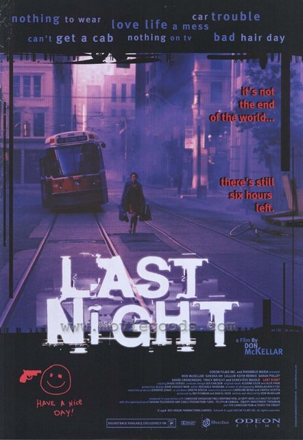 11-Son Gece (Last Night) (1998): Dünyanın sonuna saatler kaldığını son anda öğrenseniz nasıl bir önlem alırdınız? Kimimiz araba devirir, kimimiz cinsellik arayışına yönelir, kimimiz dua eder, kimimiz ise intihar oyununa başlar. İşte Don McKellar bu paranoyayı melankolik bir hayat hikayeleri deposuyla karşımıza çıkarıyor ve felaket filmlerinin tersi istikamette bir yeni milenyum korkusu sunuyor.