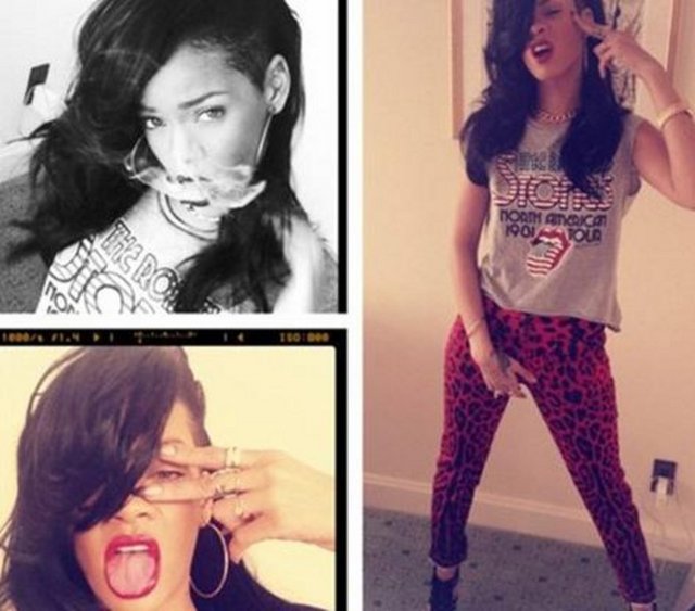 Rihanna yine ayna karşısında.