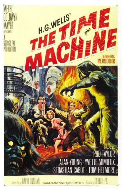 6-Zaman Makinesi (The Time Machine) (1960) -  - H.G. Wells'in kendisinin 1900 yılında zaman yolculuğunu keşfetmesinin devamında 'iskemle görünümlü zaman makinesi'nin katkısıyla da bir 'siyasi tarih güzellemesi' sunduğu bölüm ile hala unutulmazlar arasında... Film, her ne kadar 2002'de daha büyük bir bütçeyle yeniden çevrilmiş olsa da George Pal'ın başyapıtı bu konuda 'esas'lı mirastır. Hatta Viktoryen İngiltere tanımı ve 'steampunk' teknolojisi üzerinden iz de bırakmıştır. -