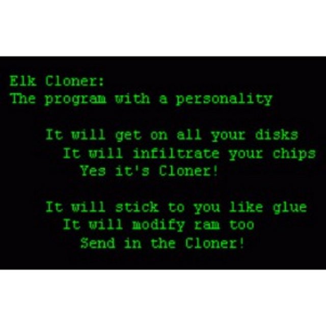 Elk Cloner Virüsü Elk Cloner Dünya'nın ilk bilgisayar virüsüdür. 1982 yılında, 15 yaşında bir lise öğrencisi olan Rich Skrenta tarafından Apple II sistemleri için yazılmıştır