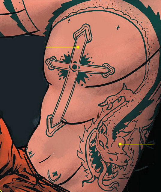 HAÇ - Rus hapishanelerinde haç, bağlanma ya da boyun eğme anlamını taşıyor. Haç motifi, çoğunlukla dövme sahibinin rızası olmadan, bir tür ceza olarak yapılıyor. -  