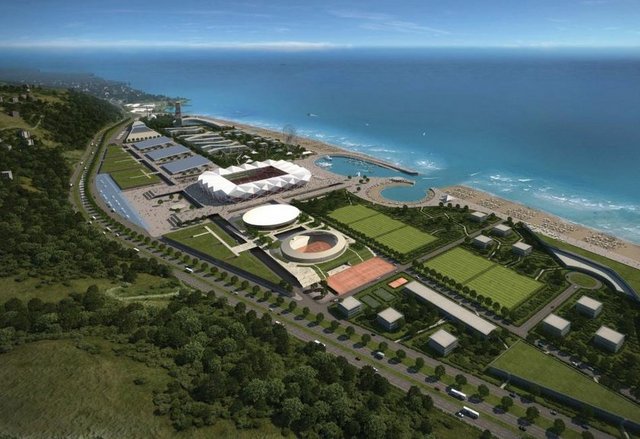 TRABZON'UN DÜNYA HARİKASİ STADYUMU: Akyazı'da 795 dönüm deniz dolgusu yapılarak 458 dönüm arazi üzerine inşa ediliyor. 40 bin seyirci kapasiteli. Stadyumun tribün altları dâhil olmak üzere tüm etrafı bir spor kompleksine dönüştürülüyor.