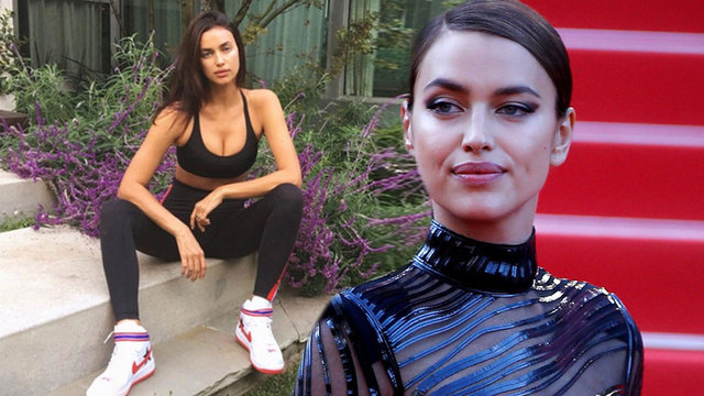 Irina Shayk üzerinde siyah bir tayt ve spor büstiyeri ile objektif karşısına geçtiği pozunu Instagram sayfasında paylaştı.