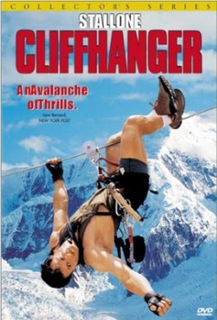 Cliffhanger - Dağcı, yıllar evvel dağa tırmanırken geçirdiği bir kazanın şokunu atlatamayan Gabe (Sylvester Stallone), dağda tutsak kalmış bir grup insanı kurtarmak için çağrıldığında gitmek istemiyor. Gitmesi gerektiğinden yanında ondan nefret eden arkadaşıyla beraber yola çıkıyorlar. Kurtarılmayı bekleyen grubun aslında içinde 100 milyon dolar bulunan kutuları bulmak için bu dağcılara ihtiyaçları vardır ve bunun için de silahlıdırlar. Ancak bunu Gabe ve arkadaşı bilmiyor.
