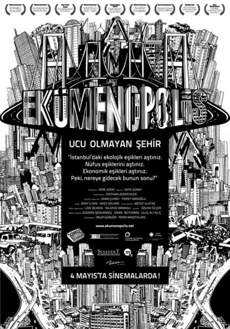 3-Ekümenopolis: Ucu Olmayan Şehir (2011) -  - İmre Azem'in yüksek emeği, uğraşı ve belge toplama sabrıyla ortaya çıkardığı bu devasa belgesel, kentleşme ve kapitalizm üzerine bir 'sınav' niteliğinde... "Ekümenopolis: Ucu Olmayan Şehir", üçüncü köprüden gecekondu mahallelerine uzanan İstanbul metropolünün ya da canavarının çarpık düzenini doğru hamlelerle kavrıyor. Böylece uluslararası platformda da değeri olan bir belgesel bütünü sunmakta sıkıntı çekmiyor. -