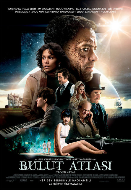 3-Bulut Atlası (Cloud Atlas) (2012) -  - Wachowski Kardeşler'in Tom Tykwer ile baş başa verdiği bu riskli proje, "The Illustrated Man"den beri fazla 'safkan örnek'ini izlemediğimiz paralel evren bilimkurgusu alanında 'A sınıf atılım' anlamına geliyor. Farklı zaman dilimlerinden altı hikaye, evrim teorisi, reenkarnasyon ve siyasi tarih odağından birçok şeyi çağrıştırmayı beceriyor. -