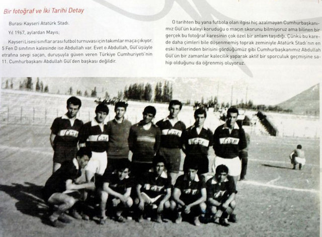 Gül'ün 1967 yılında kaleci kazağıyla çekilmiş fotoğrafı, 'Sporda Kayseri Modeli' adlı kitapta yer aldı.