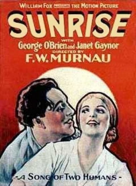 Şafak(Sunrise: A Song of Two Humans) (1927)George O'Brien ile Janet Gaynor'ı biraraya getiren sinemanın "şimdiki zaman"da geçen en etkileyici romantizm serüvenlerinden... F.W. Murnau'nun dışavurumcu çizgileriyle yoğrulan bu sessiz film, duygusuyla, melankolisiyle ve tekinsizliğiyle akıllarda kalmayı sürdürüyor.